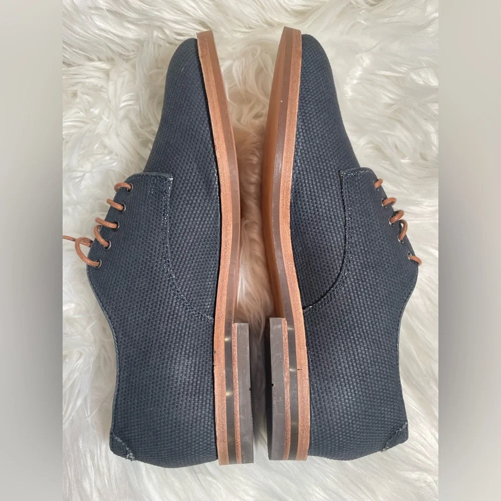 H‎ London by Hudson woven Oxfords Navy mens sz 41 US 8 Lace Up